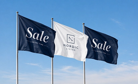 Reklameflag med logo og tryk